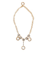 Gold Crystal Clock Pendant Statement Jewelry Necklace