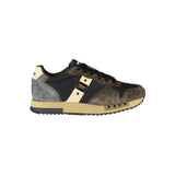 Blue Polyurethane Men Sneaker