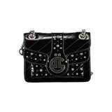Black Polyurethane Women Shoulder Bag