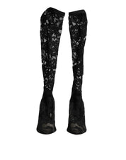 Black Pumps Taormina Lace Socks Boots Shoes