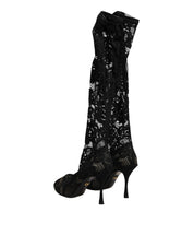 Black Pumps Taormina Lace Socks Boots Shoes