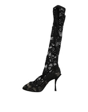 Black Pumps Taormina Lace Socks Boots Shoes