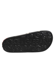 Black Rubber Slides Sandals Beachwear Shoes