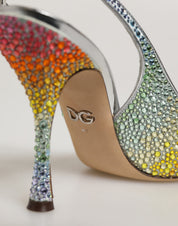 Dolce & Gabbana Multicolor Sequin Slingback Pumps Shoes Dolce & Gabbana