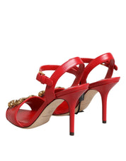 Red Leather DG AMORE Heels Sandals Shoes