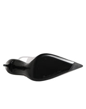 Black Leather Clear PVC Slingback Pumps Shoes