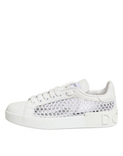 White Mesh Inserts Low Top Sneakers Shoes
