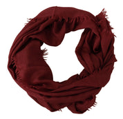 Red DG Crown Cashmere Silk Shawl Fringe Wrap Scarf