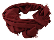 Red DG Crown Cashmere Silk Shawl Fringe Wrap Scarf
