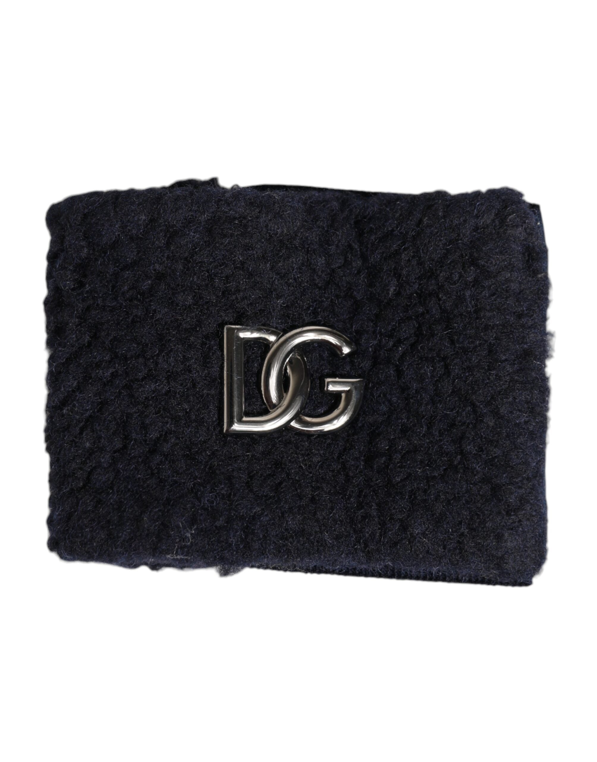 Black Polyester Logo Plaque Men One Size Wristband