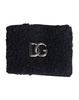 Black Polyester Logo Plaque Men One Size Wristband