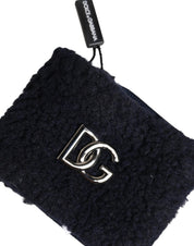 Black Polyester Logo Plaque Men One Size Wristband