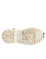 White Leather Rubber Logo Ankle Boots Shoes