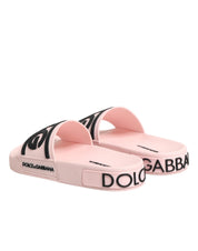 Pink Rubber Slides Sandals Beachwear Shoes