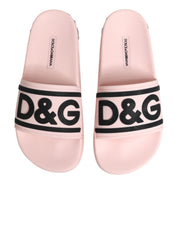 Pink Rubber Slides Sandals Beachwear Shoes