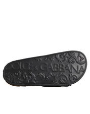 Black Devotion Matelassé Leather Slides Shoes