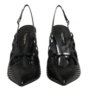 Leather High Heels Slingback Shoes