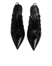 Leather High Heels Slingback Shoes