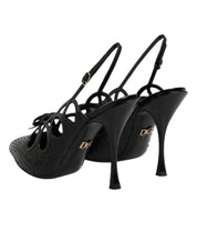 Leather High Heels Slingback Shoes
