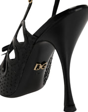 Leather High Heels Slingback Shoes