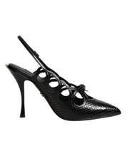 Leather High Heels Slingback Shoes