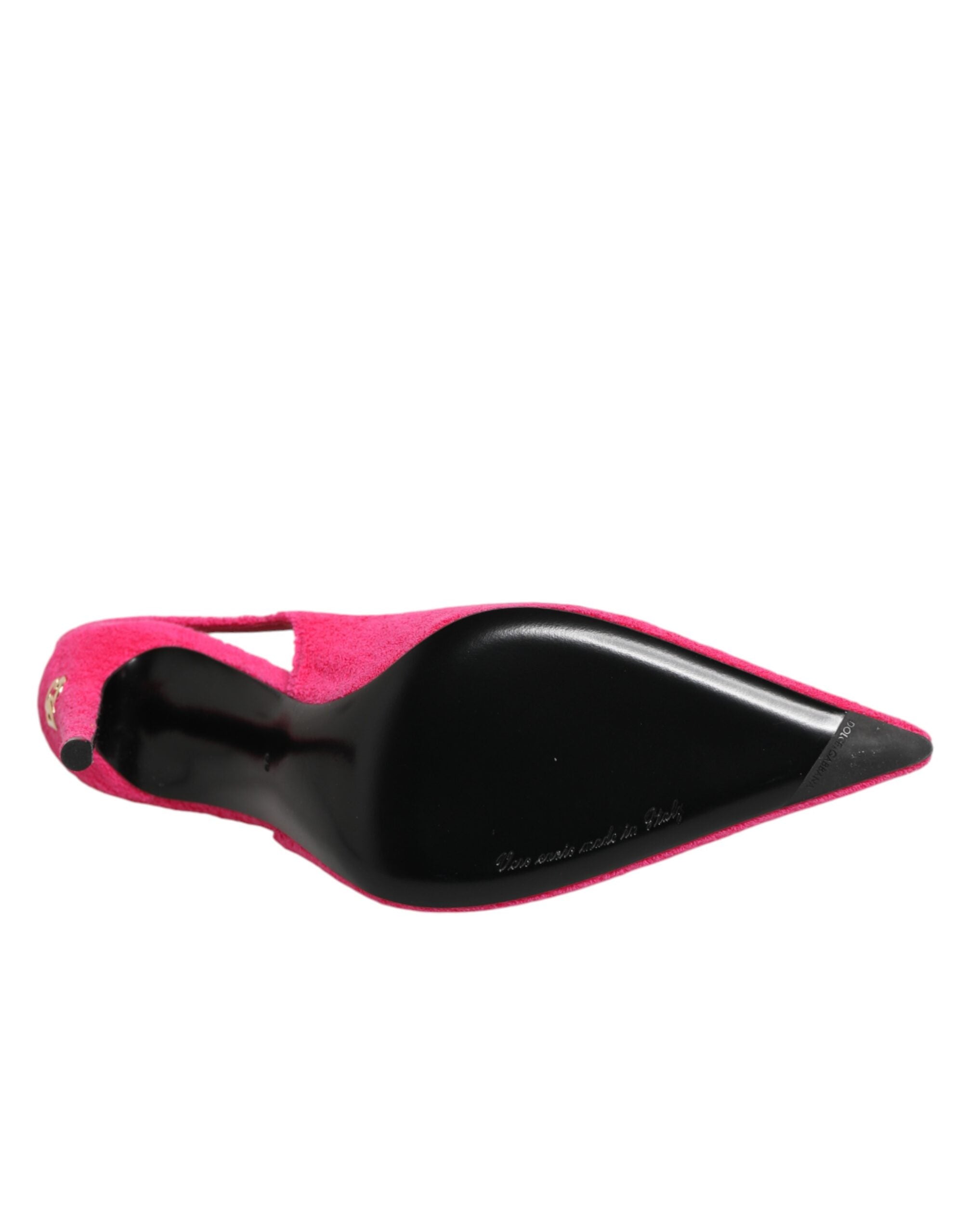 Dolce & Gabbana Pink Terry Cloth High Heels Slingback Shoes Dolce & Gabbana