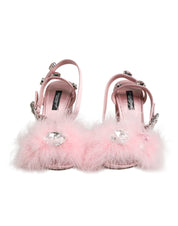 Dolce & Gabbana Pink Sequined Ankle Strap Sandals Shoes Dolce & Gabbana