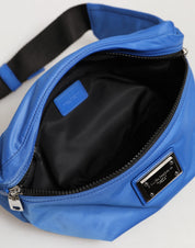 Blue Logo Plaque Nylon Waist Fanny Pack Men's Borse Bag