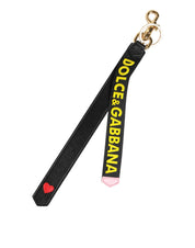 Black Yellow Logo Letaher Brass Holder Keychain Keyring
