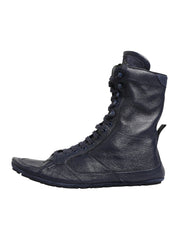 Dolce & Gabbana Dark Blue Deer Leather Mid Calf Boots Shoes Dolce & Gabbana