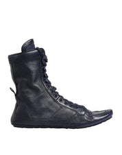 Dolce & Gabbana Dark Blue Deer Leather Mid Calf Boots Shoes Dolce & Gabbana