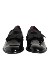 Black Leather Slip On Dress Men Loafers Shoes