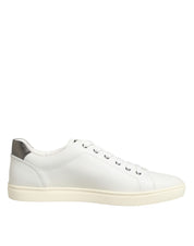 White Leather Heart Embellished Sneakers Shoes