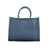 Blue Polyurethane Women's Bag