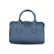 Blue Polyurethane Women's Bag