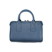 Blue Polyurethane Women's Bag
