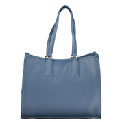 Blue Polyurethane Women's Bag