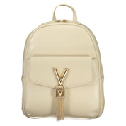 Beige Polyurethane Women's Backpack
