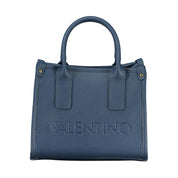 Blue Polyurethane Women's Bag