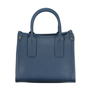 Blue Polyurethane Women's Bag