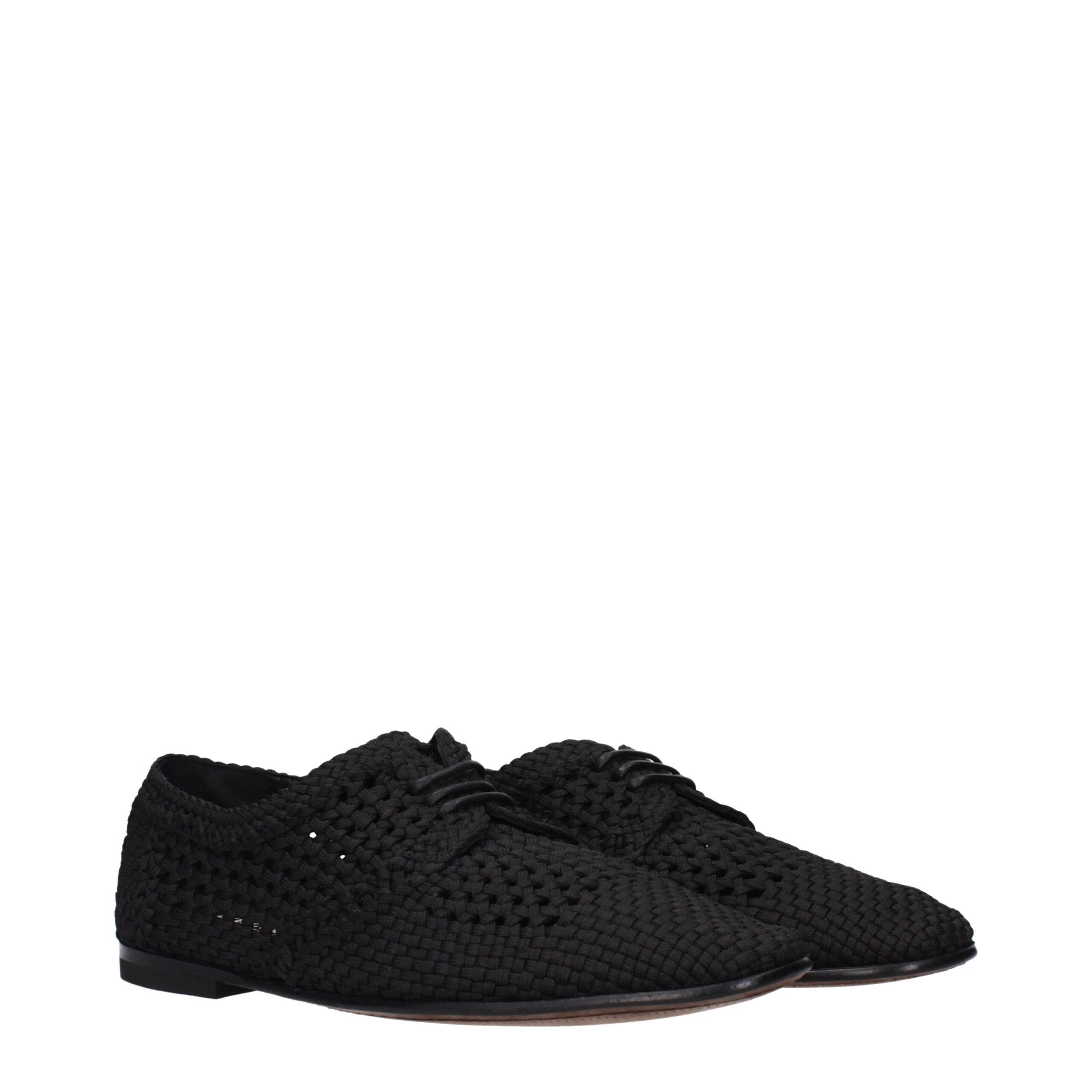Black Fabric Oxfords And Derbies