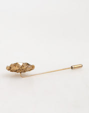 Gold Tone Green Stone Antique Men Accessory Brooch Pin
