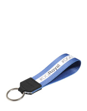 White Blue Logo Polyester PVC Holder Keychain Keyring