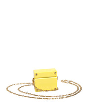 Yellow DG Logo Plaque Cover Gold Chain Airpods Case