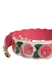 Strap White Floral Calf Leather Bag Accessory Shoulder