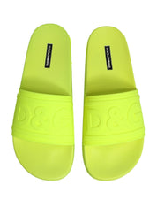 Green Rubber Slides Sandals Beachwear Shoes