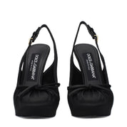 Black Satin High Heel Pumps