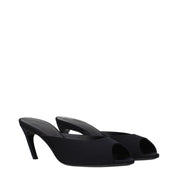 Black Fabric Flat Sandals