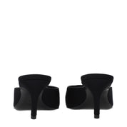 Black Fabric Flat Sandals