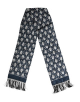 Navy Blue Silk Neck Wrap Shawl Men Scarf